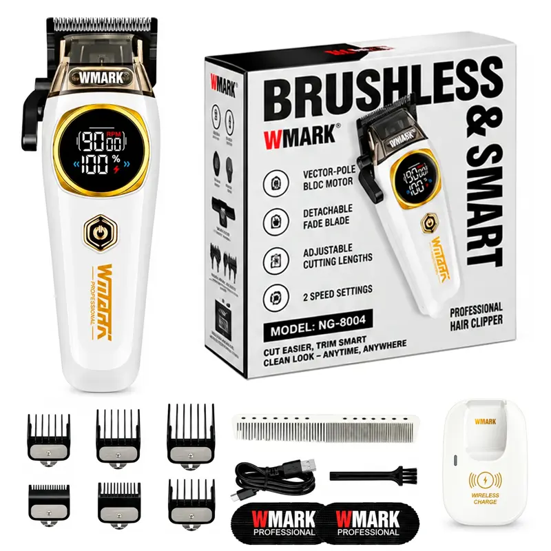 Cortadora De Pelo Carga Inalam Y Accesorios Wmark Ng 8004SET