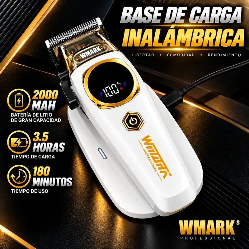 Cortadora De Pelo Carga Inalam Y Accesorios Wmark Ng 8004SET