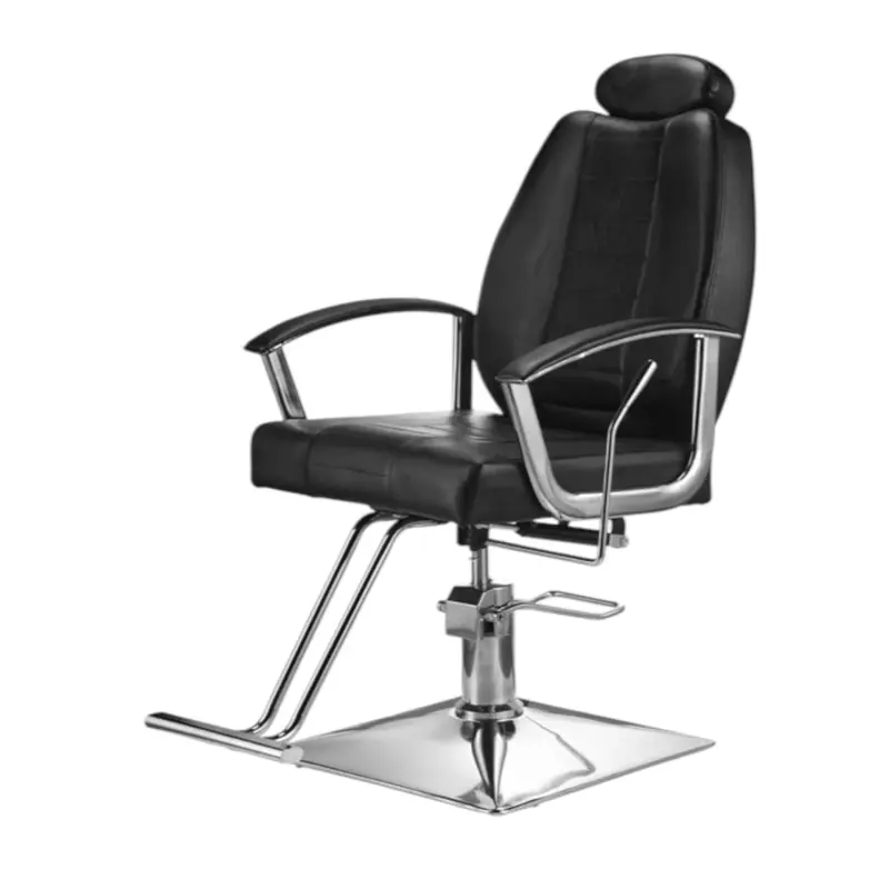 Sillon De Barberia De Cuero Apoyacabeza Ajustable Hidráulico