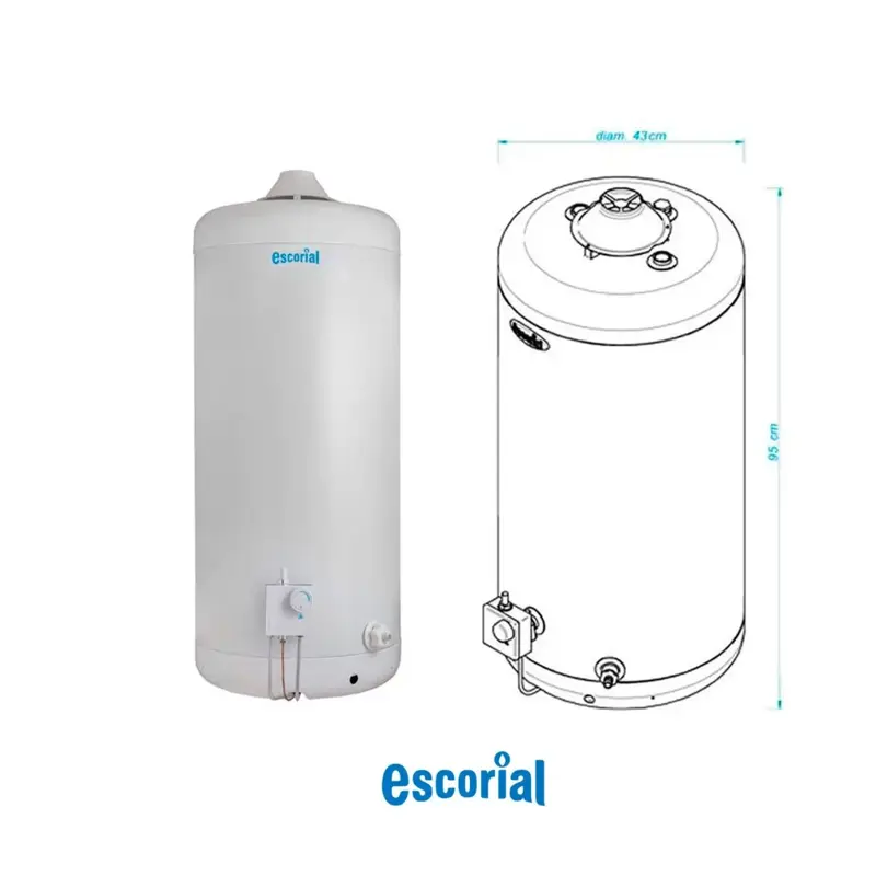 termotanque multigas escorial estándar 80l blanco 80l