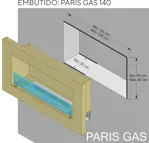 Chimenea Hogar Calden Modelo Paris Gas 140cm