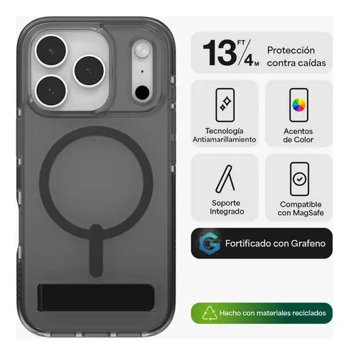 Funda Zagg Santa Cruz Snap iPhone 17 Pro Negro Medianoche