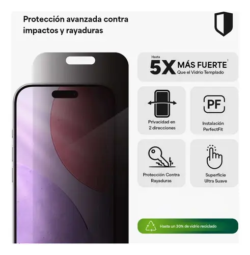 Vidrio Templado Zagg iPhone 17 Pro Glass Eite Privacy