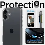 Funda Spigen Crystal Hybrid iPhone 16 - Transparente