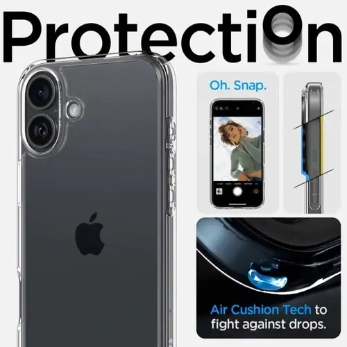 Funda Spigen Crystal Hybrid iPhone 16 Transparente
