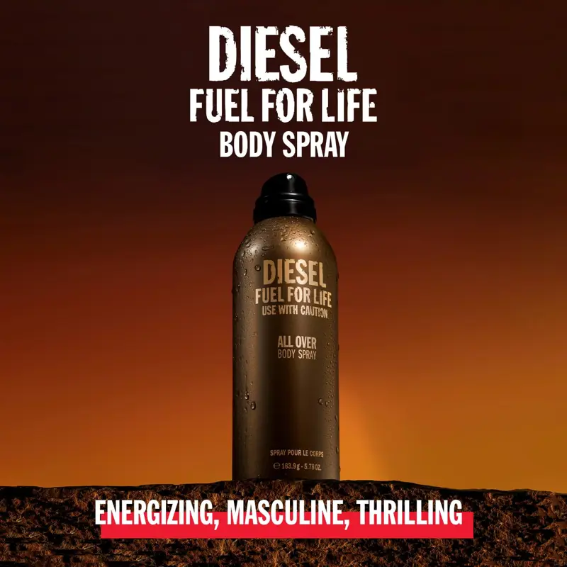 Spray corporal desodorizante Diesel Fuel For Life para hombres