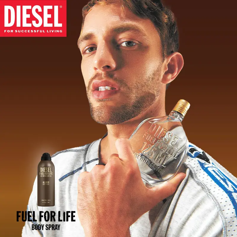 Spray corporal desodorizante Diesel Fuel For Life para hombres