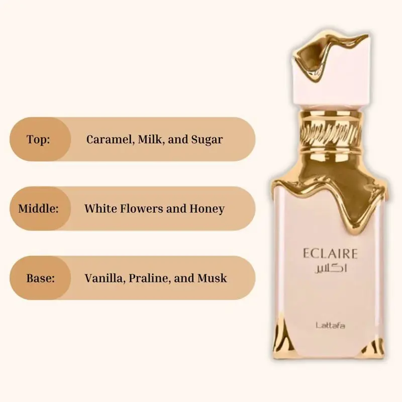 Perfume Lattafa Eclaire EDP en aerosol, 100 ml, para mujer