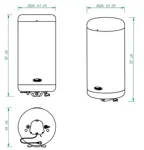 Termotanque Eléctrico - 88.5 Litros, Carga Inferior, Tanque Vitrificado