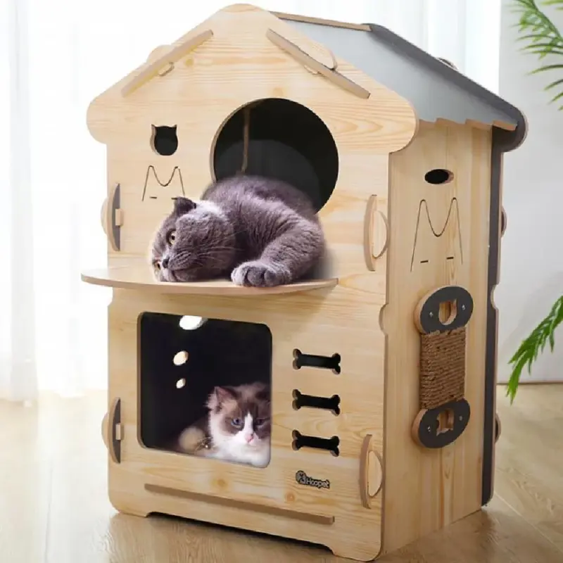 Casa Duplex para Gatos Proline con Rascador CYCPR128 NS