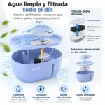 Bebedero Automatico Ballenita Agua Mascotas 2l Con Filtro