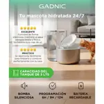 Bebedero Automático Para Mascotas Gadnic Inteligente Sin Filtro Inalámbrico 3 Litros