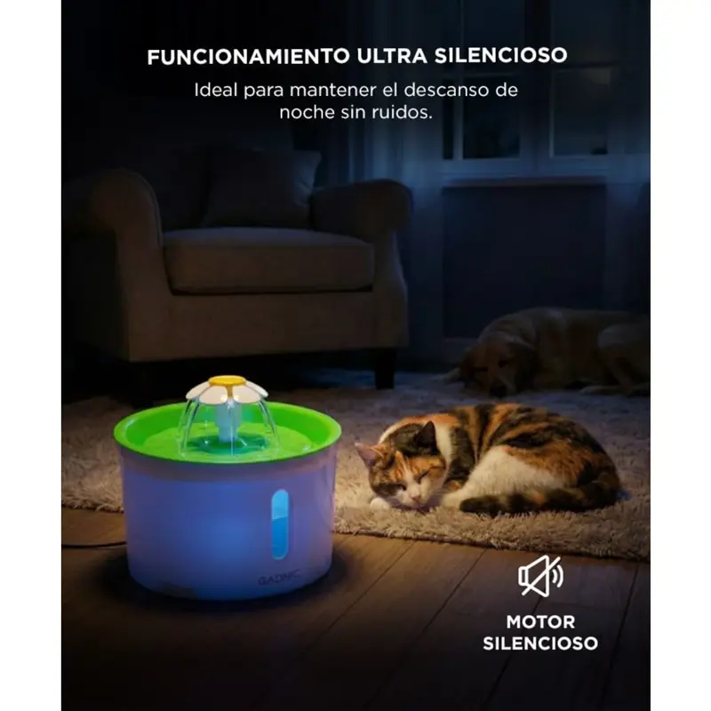 Fuente De Agua Recirculante Gadnic PB2000 Para Perros Y Gatos Acero Inoxidable 1.6L