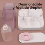 Comedero Bebedero con Dispensador de Comida Automatico Waggs Perro Gato Rosa