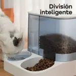 Comedero Bebedero con Dispensador de Comida Automatico Waggs Perro Gato Celeste