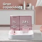 Comedero Bebedero con Dispensador de Comida Automatico Waggs Perro Gato Celeste