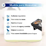 Bebedero y Comedero Perros Elevado En Altura Plato Come Lento Waggs