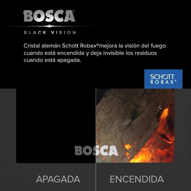 Calefactor a leña Gold 500 Black Vision Burdeo