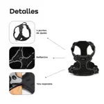 Arnes Pretal Pechera Regulable Perro Anti Tirones Negro L Waggs
