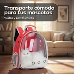 Mochila Capsula Transportadora para Gatos Perros Waggs Rojo