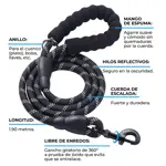 Combo Arnés Táctico M y Correa Reforzada Reflectiva 1.9m Waggs Rojo