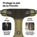 Combo Arnés Táctico M y Correa Reforzada Reflectiva 1.9m Waggs Rojo