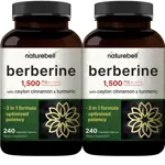 Suplemento NatureBell Berberine 1500 mg 480 cápsulas vegetarianas