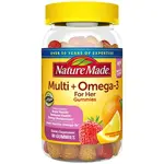 Complemente el multivitamínico Nature Made para mujeres con goma de mascar Omega-3 80