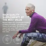 Suplemento Bronson Basics de vitamina K2 D3 5000 UI (125 mcg)