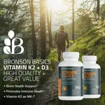 Suplemento Bronson Basics de vitamina K2 D3 5000 UI (125 mcg)
