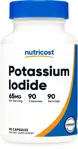 Suplemento Nutricost de yoduro de potasio (KI) 65 mg 90 cápsulas