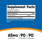 Suplemento Nutricost de yoduro de potasio (KI) 65 mg 90 cápsulas