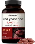 Suplemento de arroz de levadura roja Natubell 2400 mg con 100 mg de CoQ10