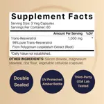 Suplemento NatureBell Resveratrol 1000 mg 180 cápsulas vegetarianas