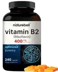 Suplemento NatureBell de vitamina B2 y riboflavina, 400 mg, 240 cápsulas