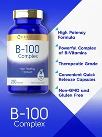 Suplemento  B100 Complex De Vitamina 250 Cápsulas