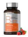 Suplemento Horbäach B12 de metilcobalamina sublingual 5000 mcg 120 tabletas