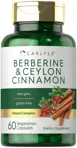 Suplemento Carlyle Berberine, canela de Ceilán, 2000 mg, 60 cápsulas