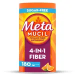 Suplemento de fibra Metamucil 4 en 1, polvo diario, 180 cucharaditas