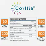 Suplemento Corllia NADH 50 mg + CoQ10 200 mg + D-ribosa 150 mg