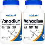 Suplemento de Vanadio y Cromo Nutricost 2 mg 180 Cápsulas Paquete de 2