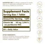 Suplemento Solgar de vitamina B6-100 en comprimidos de 50 mg