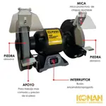 Amoladora de Banco 500 Watts Konan KAB/200