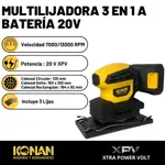 Multilijadora 3 en 1 Konan a Batería 20V Xtra Power Volt 