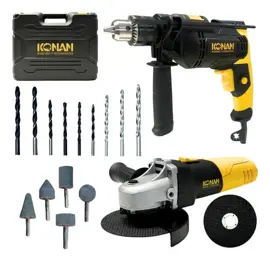 Combo Kit Taladro 13Mm 750W + Amola...