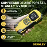 Compresor De Aire Portátil 12V Powerbank Mini Inflador Luz USB Stanley 