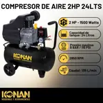Konan Compresor De Aire 2hp 24 Lts 220v 8bar - 115psi