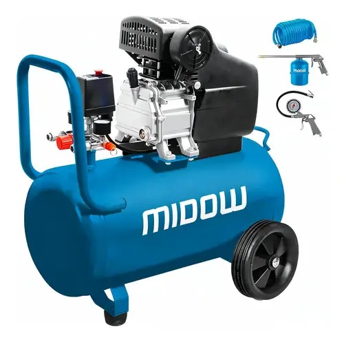 Compresor De Aire 40 Lts Midow Frecuencia 50hz + Accesorios Celeste 50