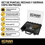 Set De Puntas Mechas y Sierras Copa 100 Piezas Konan