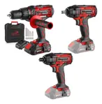 Kit Taladro 13mm + Llave 1/2 + Atornillador 1/4 Impacto 20v